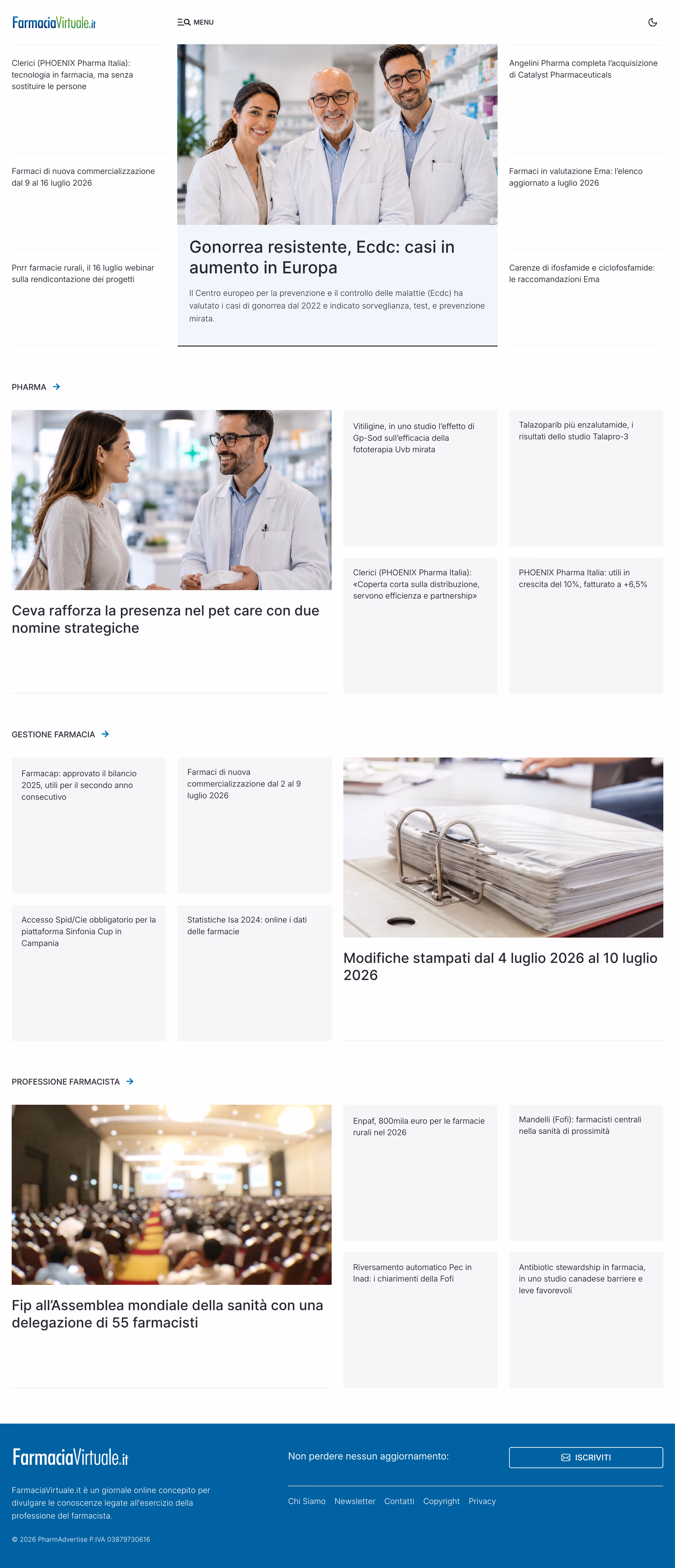 The redesigned homepage in the light theme