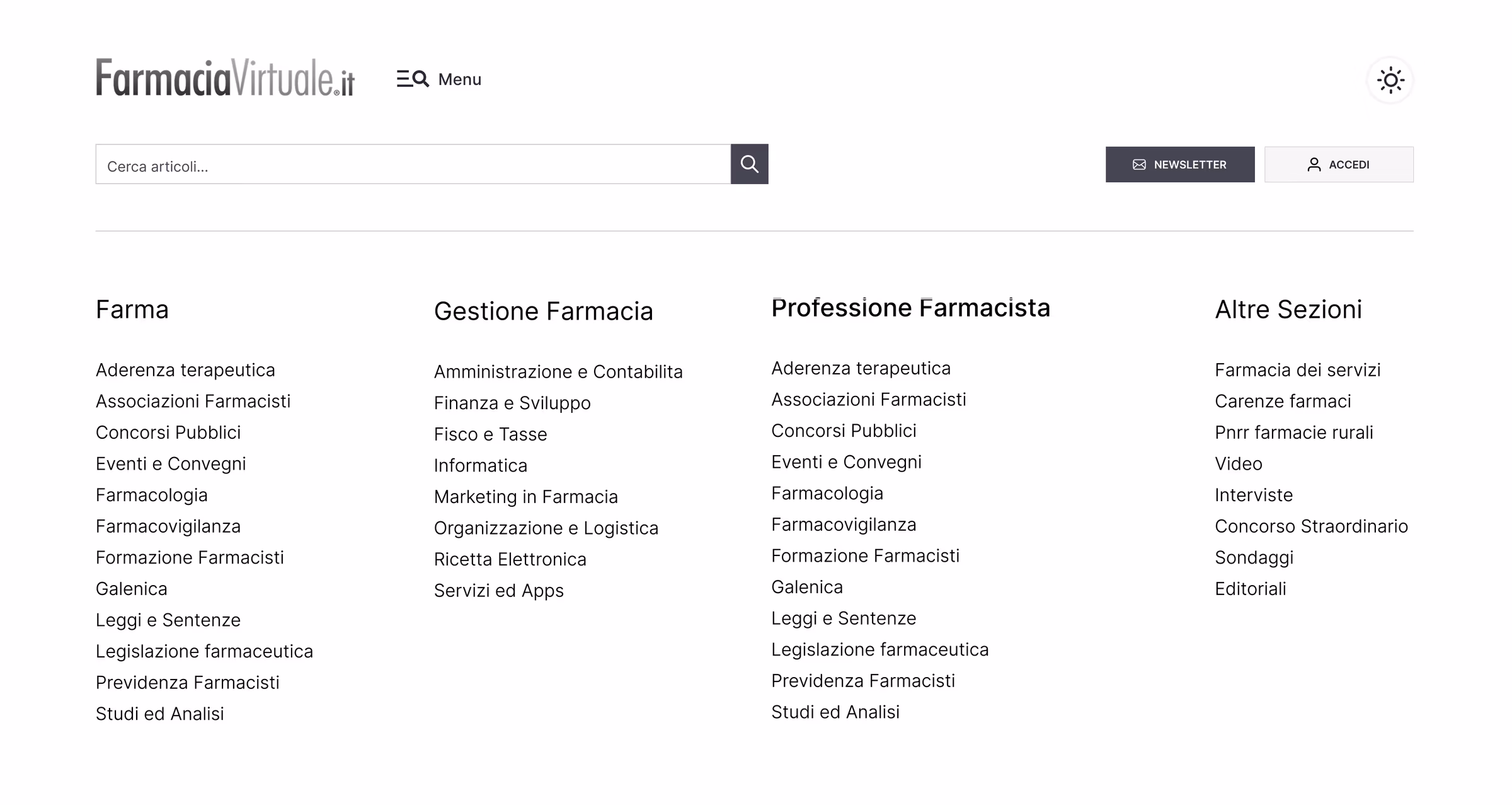 The redesigned mega menu exposing the full site depth